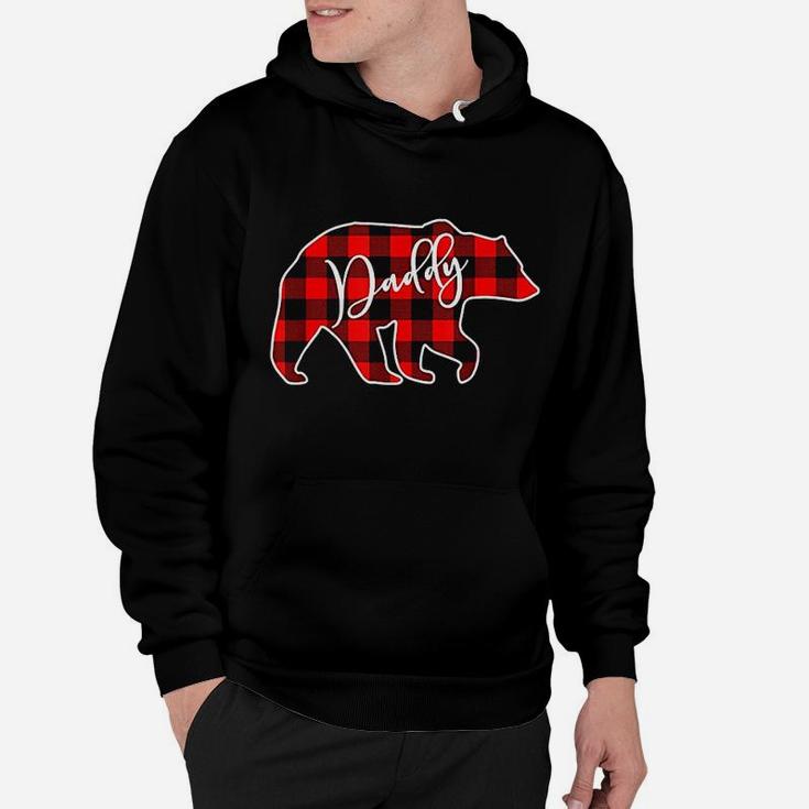Daddy Bear Red Plaid Matching Family Christmas Hoodie