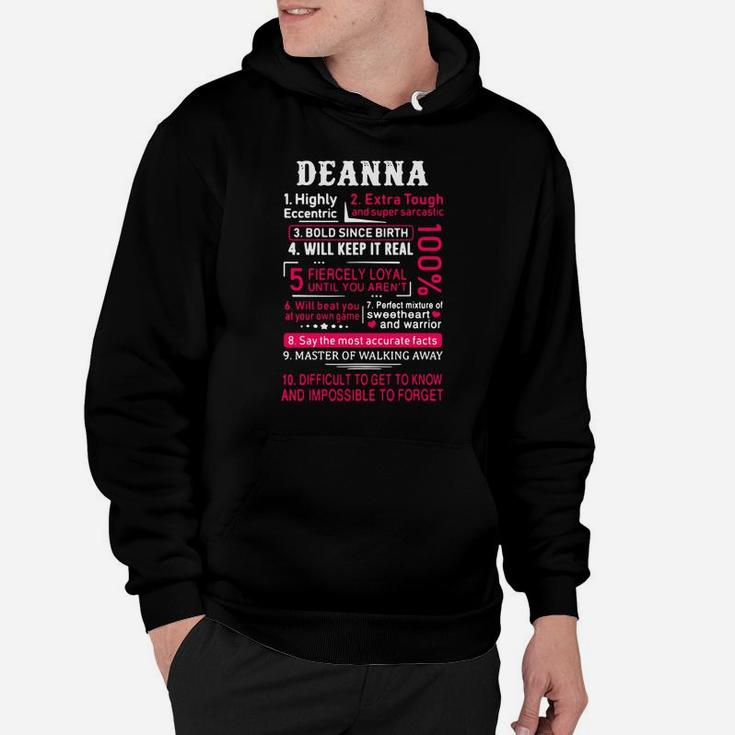 Deanna Highly Eccentric Extra Tough And Super Sarcastic Bold Since Birth Hoodie