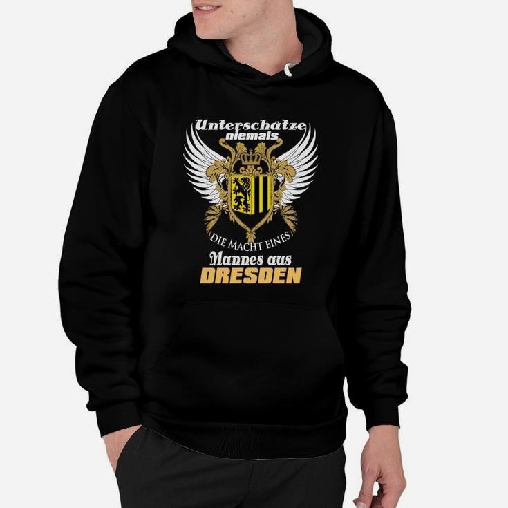 Dresden Stolz Herren Hoodie, Adler & Spruch Design - Schwarz