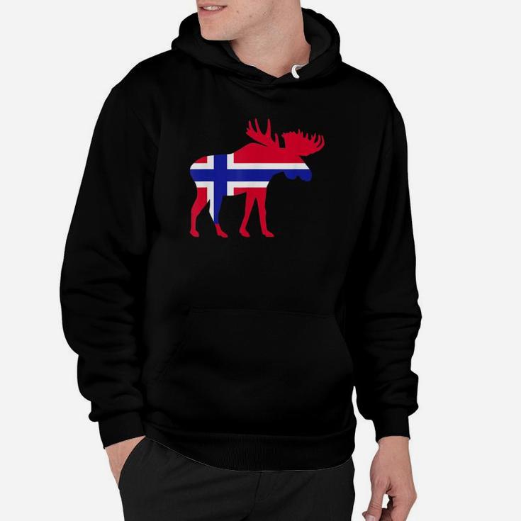 Elch Silhouette Flaggenmuster Norwegen Hoodie Unisex, Trendiges Design