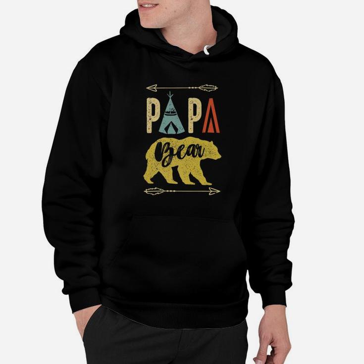 Fathers Day Gift For Camper Camping Lover Vintage Papa Bear Premium Hoodie