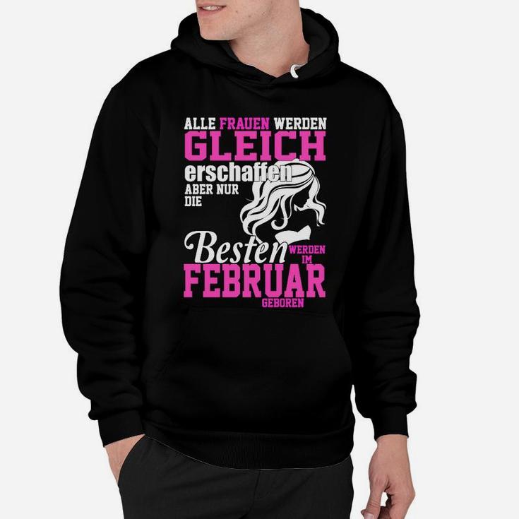 Februar Geburtstag Hoodie für Frauen, Schwarzes Motiv-Hoodie