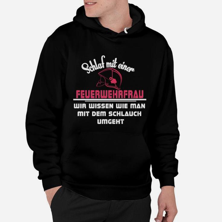 Feuerwehrfrau Hoodie Schwarz, Lustiges Spruch-Motiv Tee