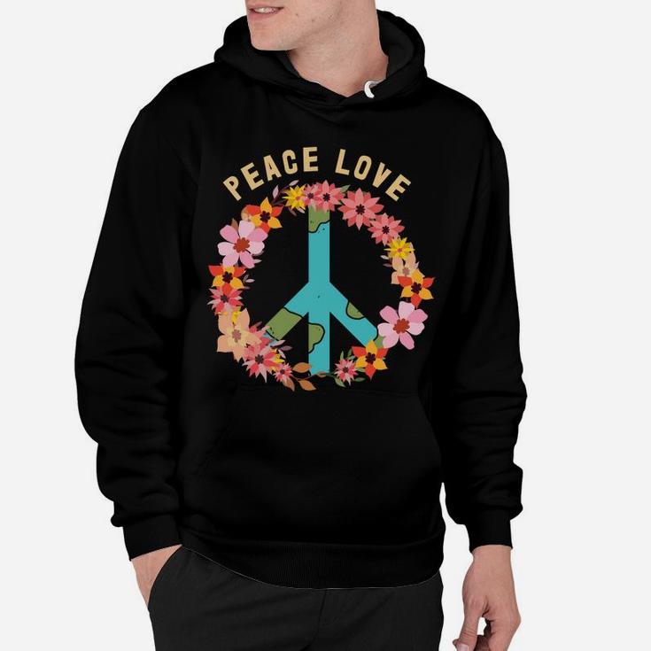 Floral Peace Love Symbol Hippie Tie Dye Earth Women Hoodie