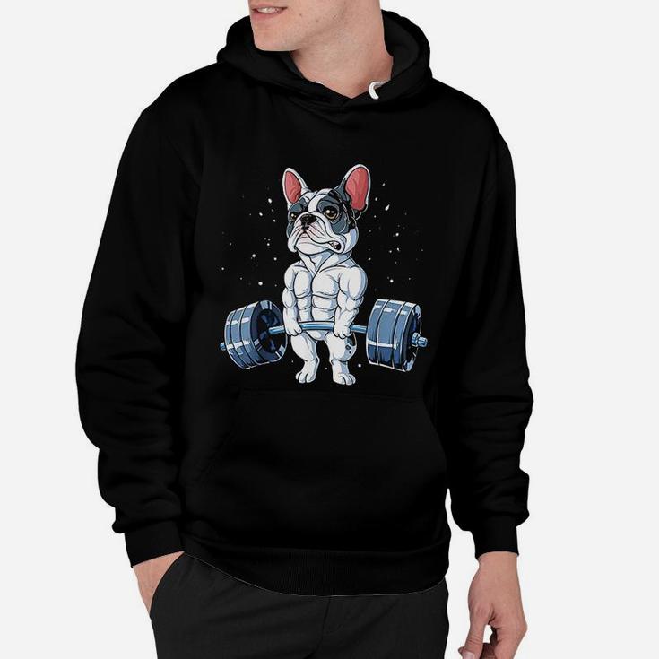 French Bulldog Weightlifting Funny Deadlift Men Fitness Gym Hoodie