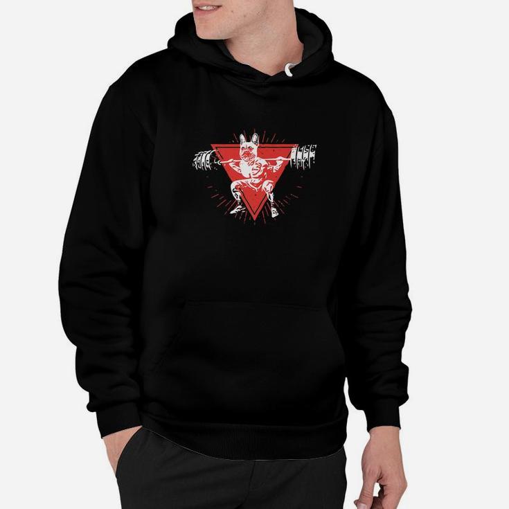 French Bulldog Working Out Lifting Weights Graphic Hoodie
