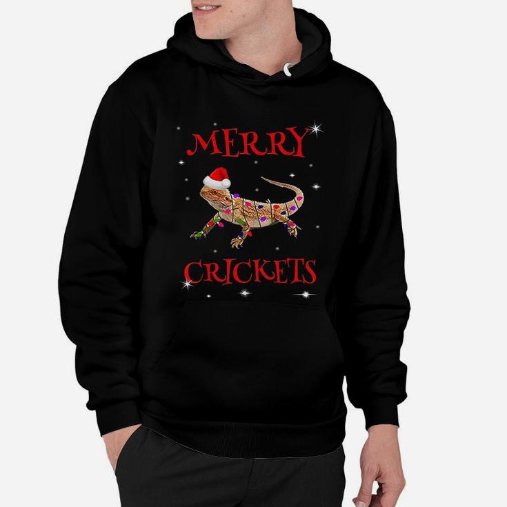 Funny Bearded Dragon Christmas Merry Crickets Gift Hoodie