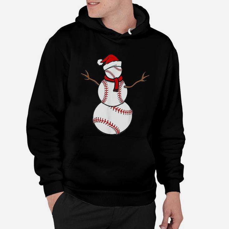 Funny Christmas Baseball Balls Santa Snowman Hoodie