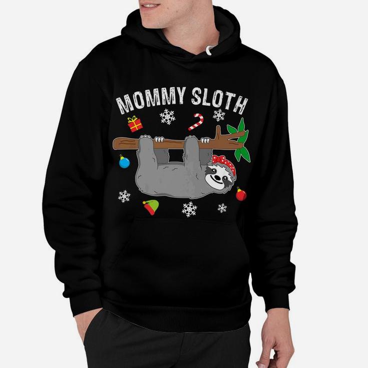 Funny Christmas Sloth Family Matching Mommy Gift Hoodie