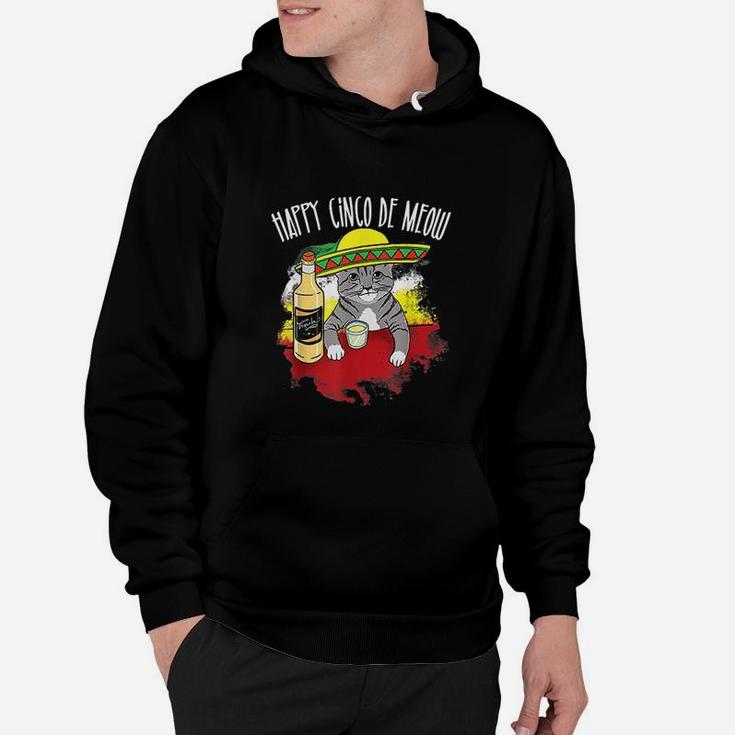 Funny Cinco De Meow Funny Mexican Tequila Cat Hoodie