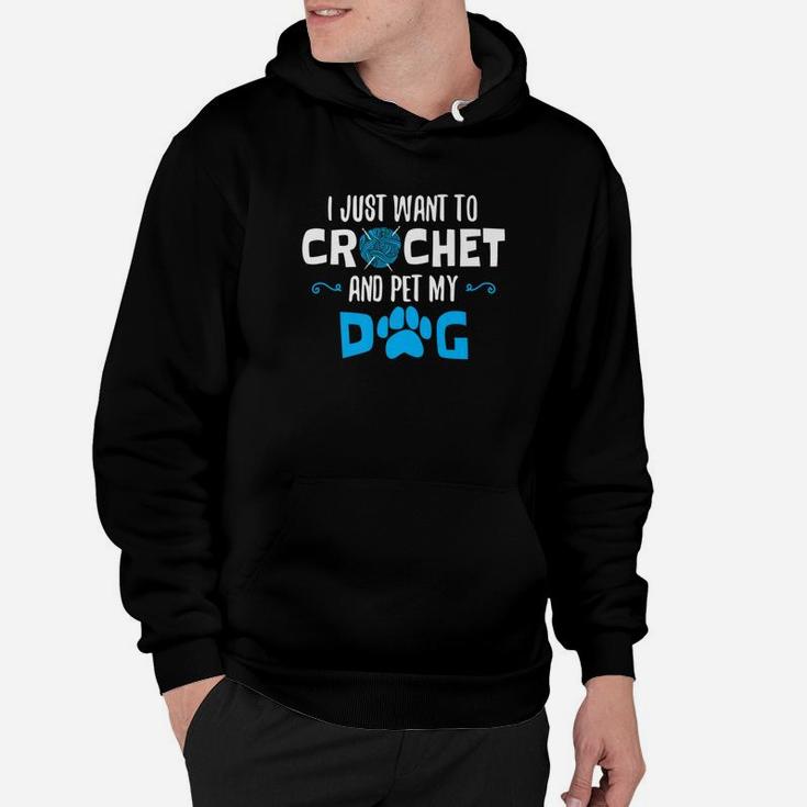 Funny Crocheting Crocheter Dog Knitting Quilter Gif Hoodie