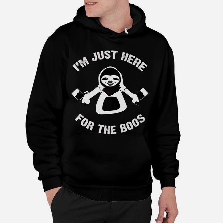 Funny Halloween Wine Sloth Im Just Here For The Boos Hoodie