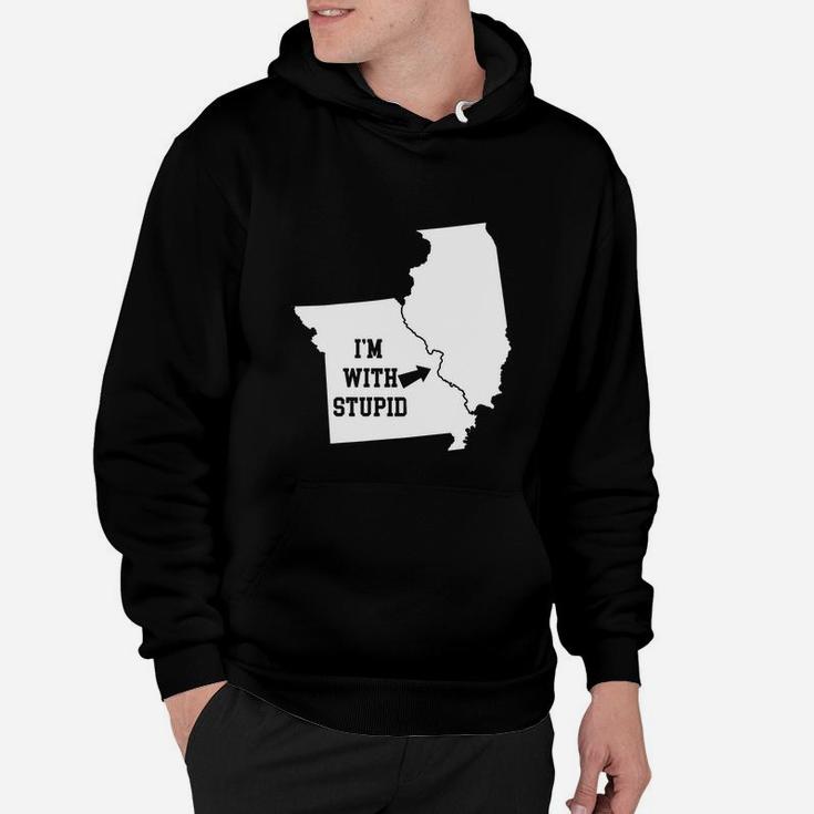 Funny I Am With Stupid Illinois From Missouri Hoodie