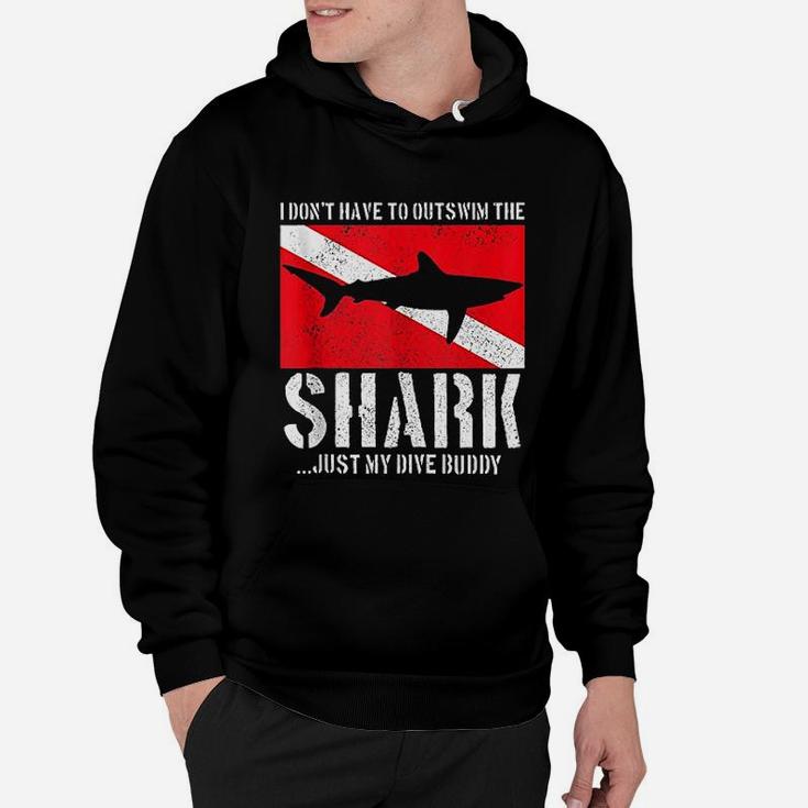 Funny Scuba Diving Shark Flag Scuba Diver Gift Hoodie