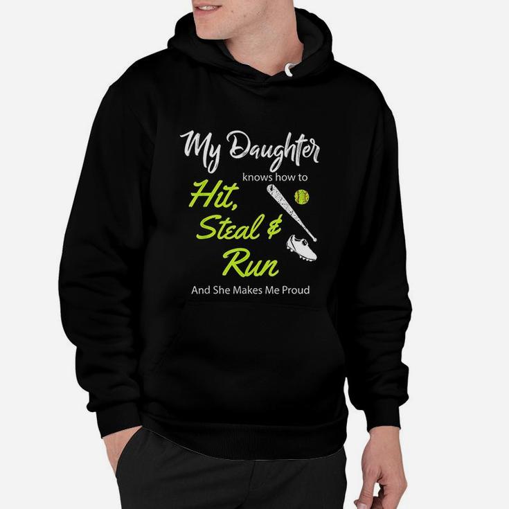 Funny Softball For Moms And Dads About Daughters Hoodie