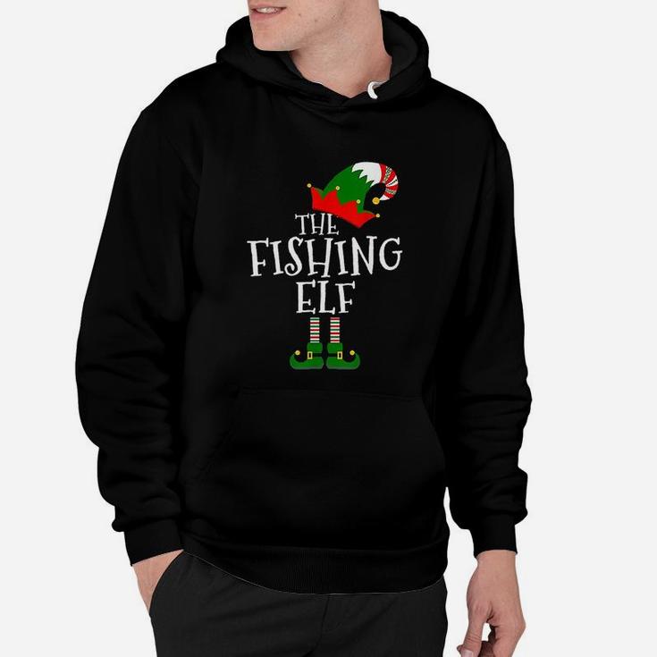 Funny The Fishing Elf Matching Family Group Gift Christmas Hoodie