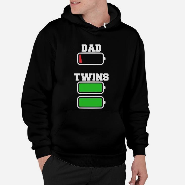 Funny Twins Dad 0 Battery Twins Full 100 Battery Hoodie