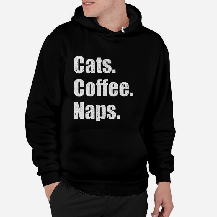 Funny Vintage Cats Coffee Naps Hoodie