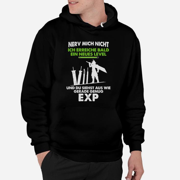 Gamer-Hoodie Neues Level EXP, Witziges Design in Schwarz