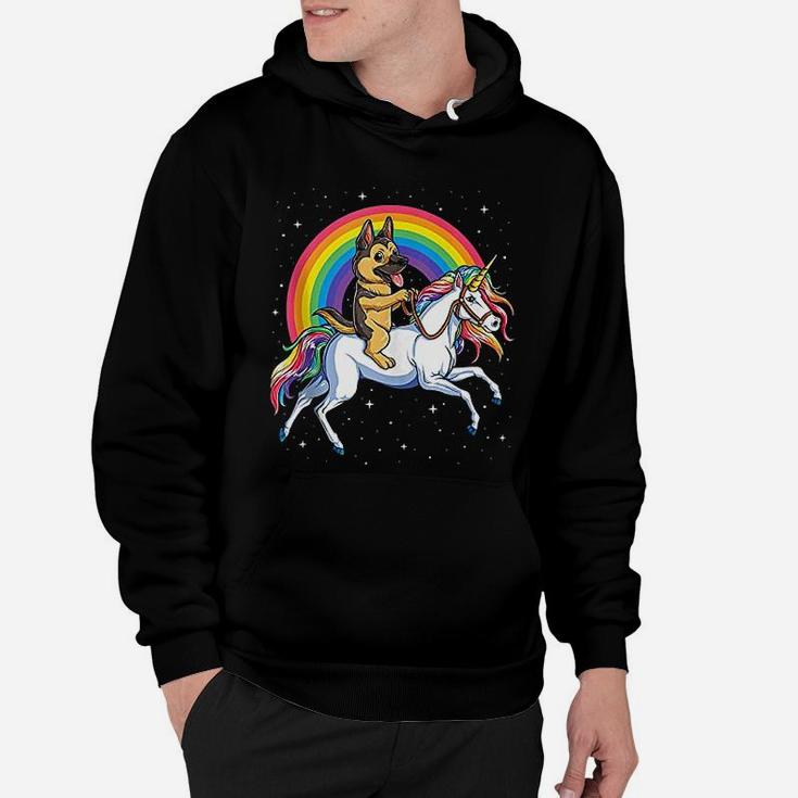 German Shepherd Unicorn Women Space Galaxy Rainbow Dog Lover Hoodie