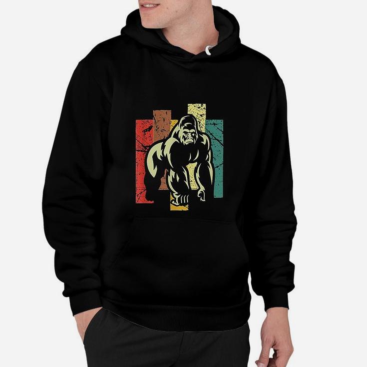 Gorilla Retro 70s Vintage Animal Lover Art Hoodie