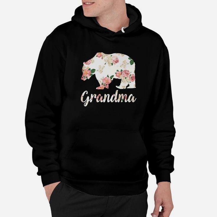 Grandma Bear Floral Family Christmas Matching Gift Hoodie