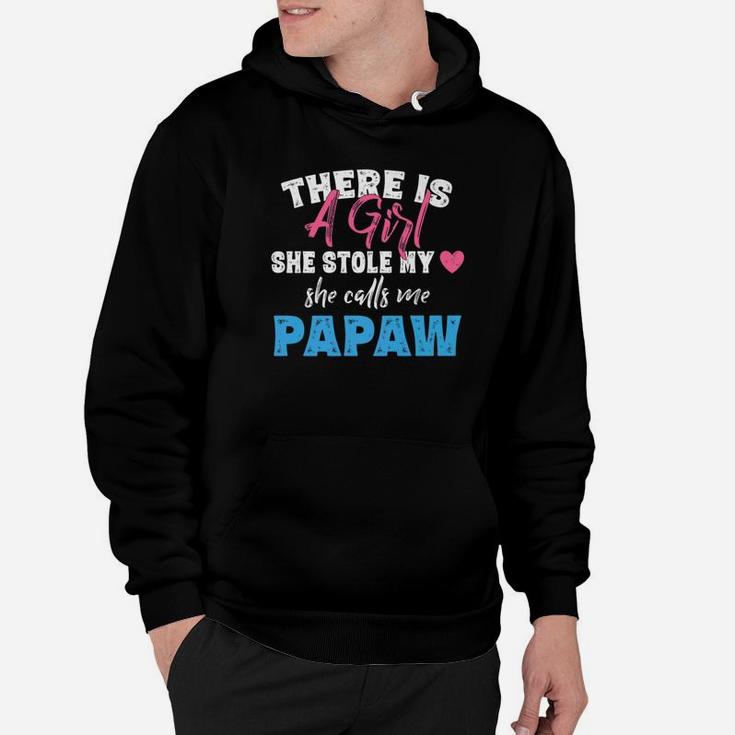 Grandpa Gifts Girl Stole My Heart Calls Me Papaw Hoodie
