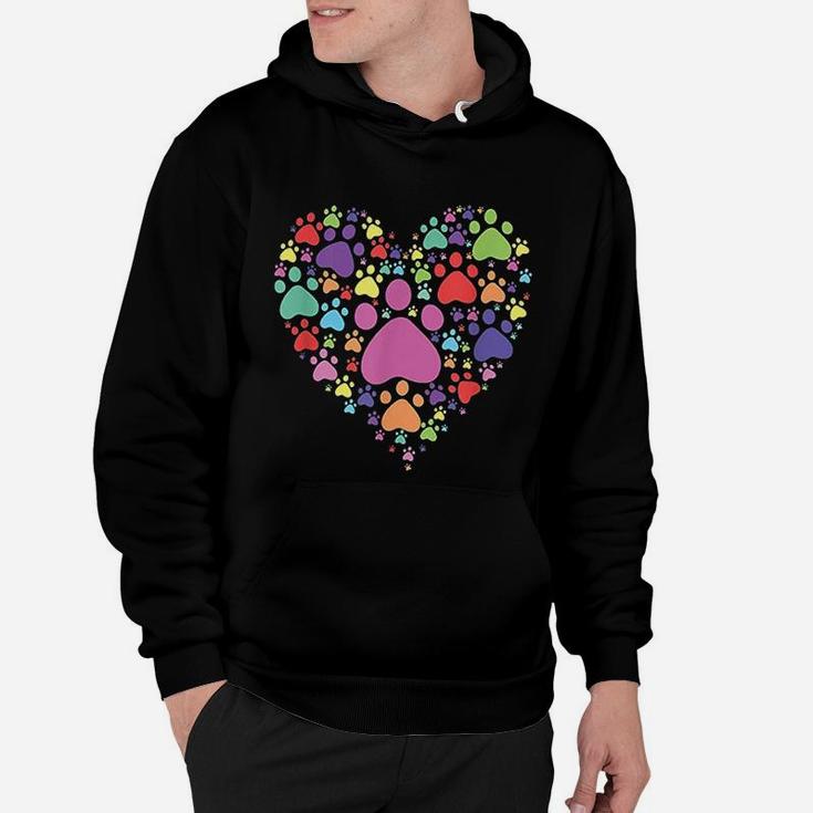 Heart Paw Print Dog Cat Lover Valentines Day Hoodie