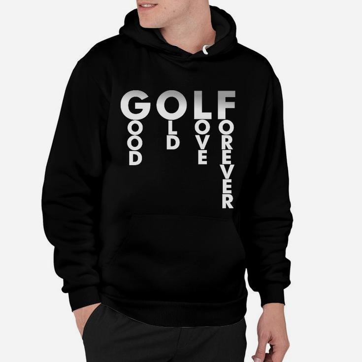 Herren Golf Hoodie GOLF GOOD LOVE FOREVER, Sportliches Design in Schwarz