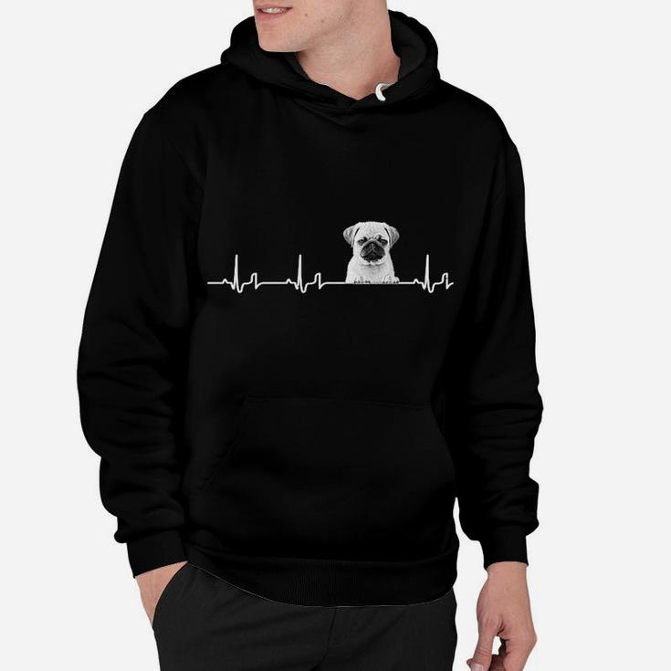 Herren Hoodie mit Hundepfoten und EKG-Design, Tierliebhaber Bekleidung