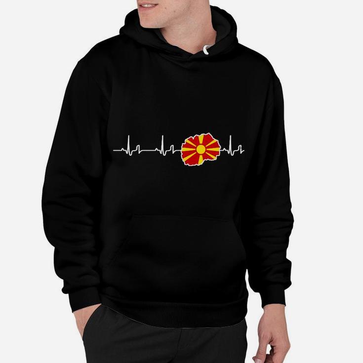Herzschlag Hoodie mit Blumenmotiv, Schwarzes Designershirt