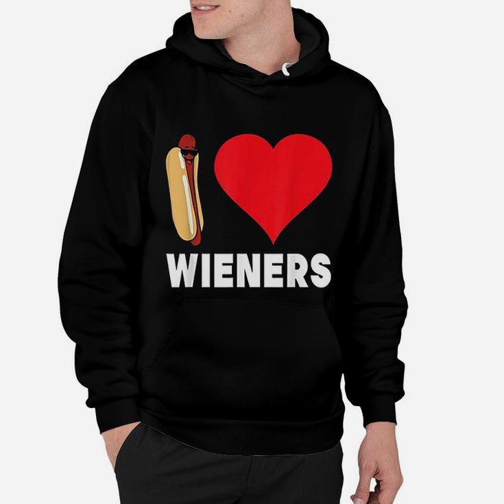 Hot Dog I Love Wieners Heart Hoodie