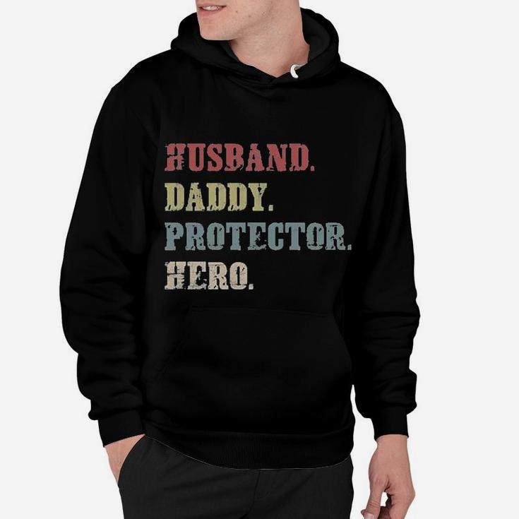 Husband Daddy Protector Hero Cool Vintage 60s 70s 80s Father Dad Hoodie