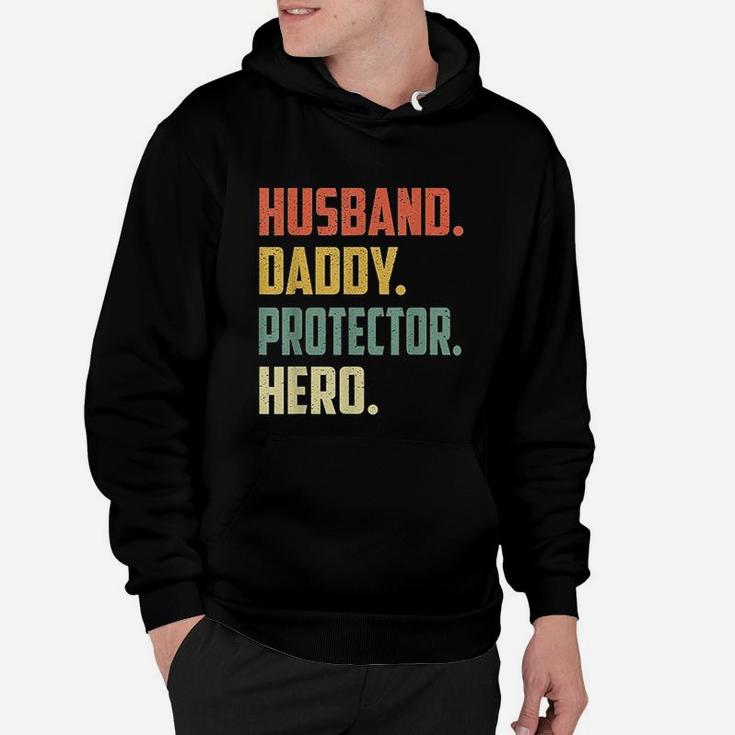 Husband Daddy Protector Hero Vintage Colors Hoodie