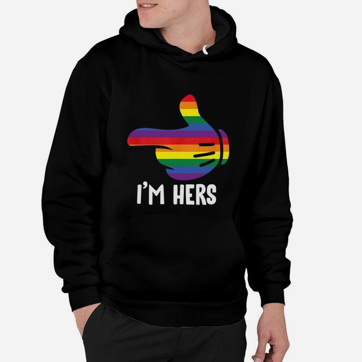 I Am Hers Rainbow Lesbian Couple Funny Lgbt Pride Matching Hoodie