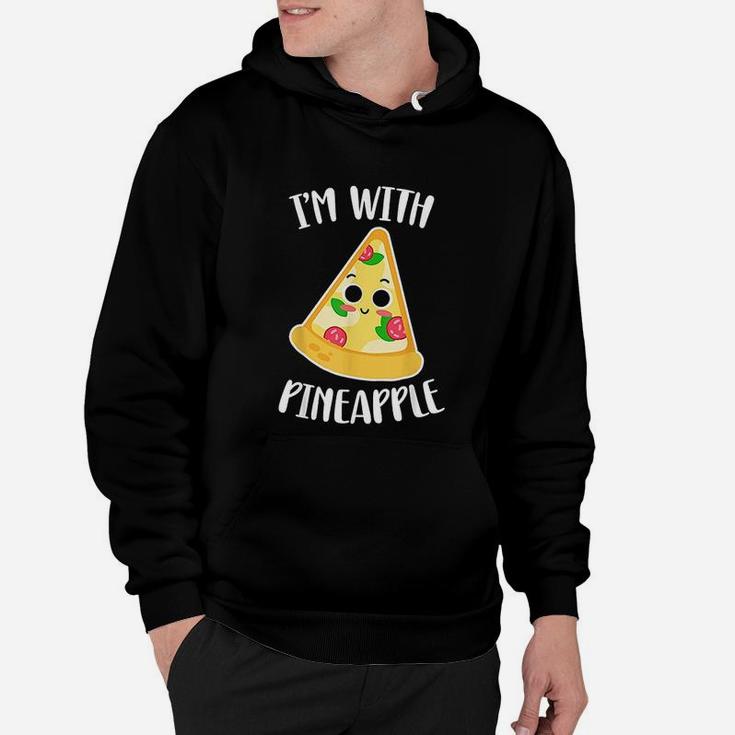 I Am With Pineapple Funny Halloween Pineapple Pizza Couple Hoodie