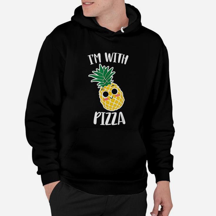 I Am With Pizza Funny Halloween Pineapple Pizza Couple Hoodie