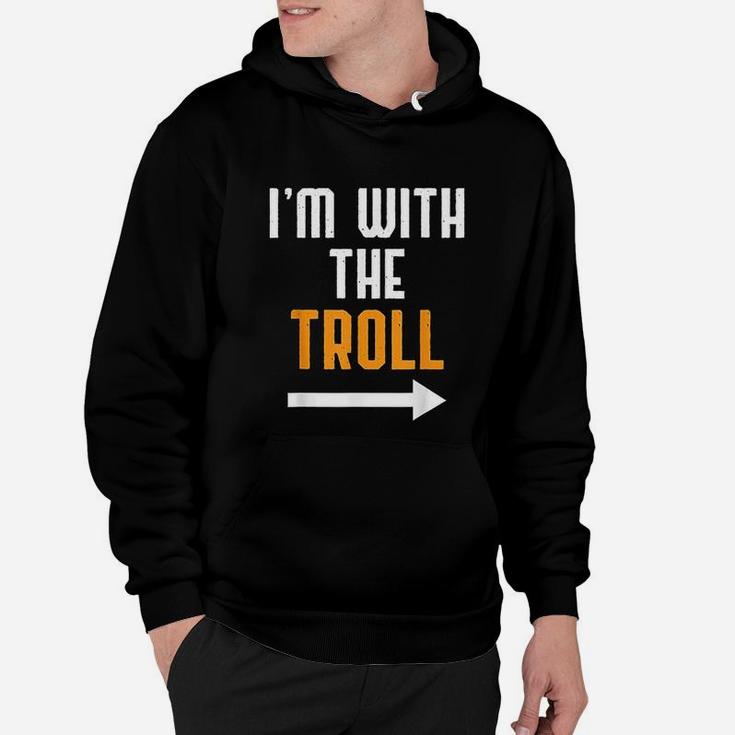 I Am With The Troll Costume Funny Halloween Couple Hoodie