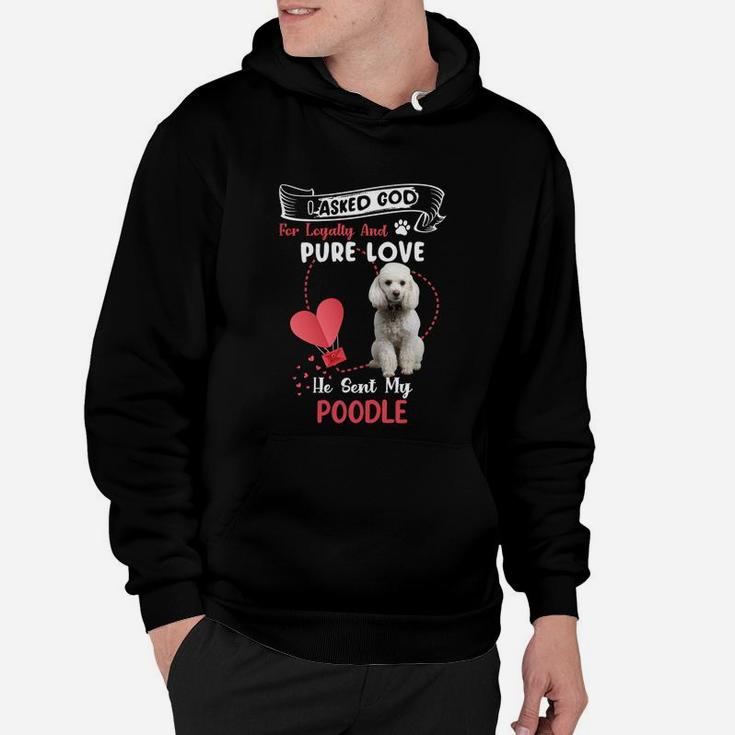 I Asked God For Loyalty And Pure Love He Sent My Poodle Funny Dog Lovers Hoodie