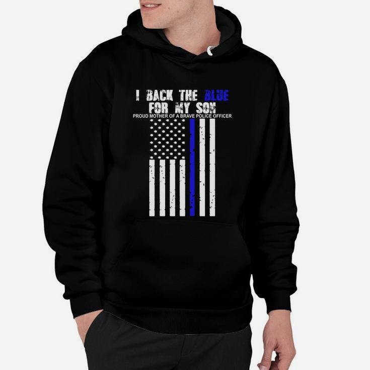 I Back The Blue For My Son Thin Line Mom Hoodie