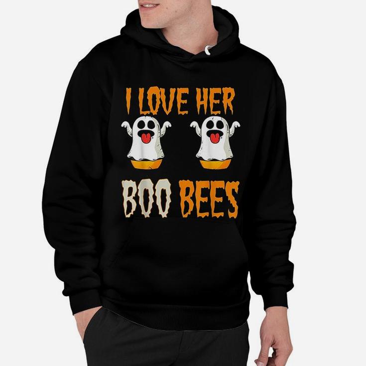 I Love Her Boo Bees Matching Couples Halloween Costume Hoodie