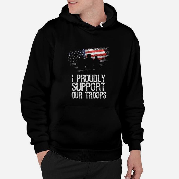 I Proudly Support Our Troops Veteran's Day Vintage Usa Flag Hoodie