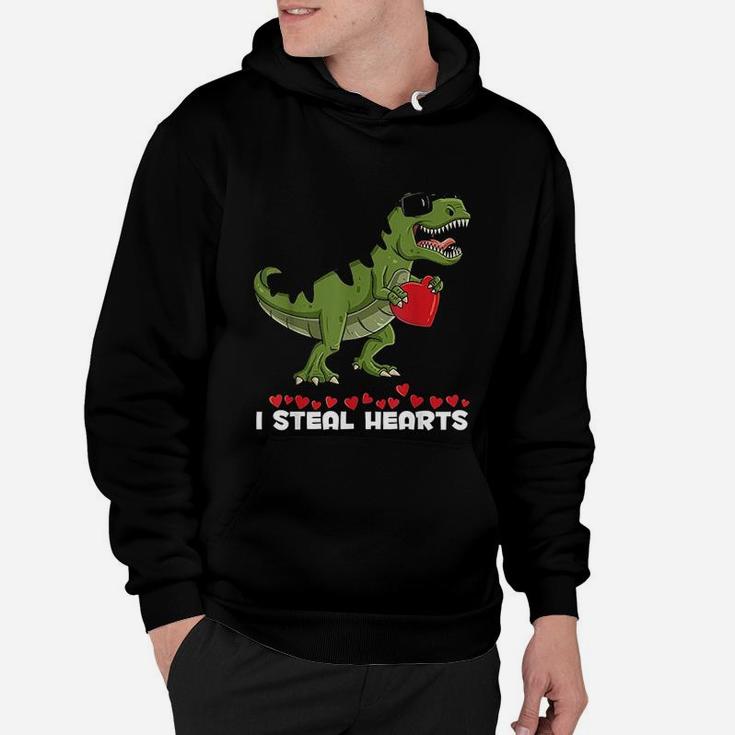 I Steal Hearts T Rex Valentines Day Funny Boys Girls Kids Hoodie