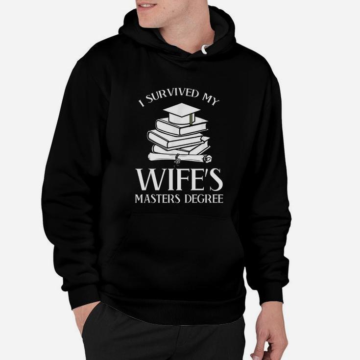 I Survived My Wife Masters Degree Graduation Book Lovers Hoodie