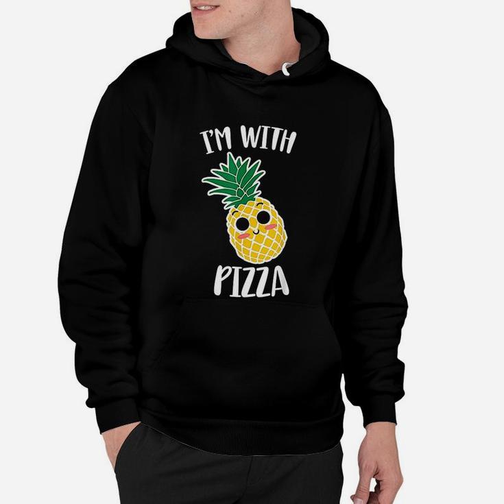 Im With Pizza Funny Halloween Pineapple Pizza Couple Hoodie