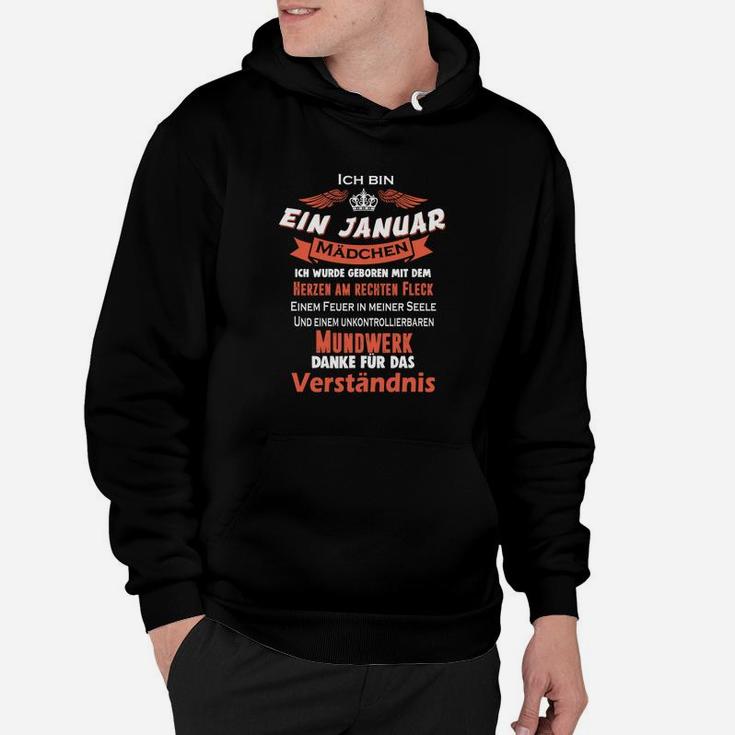 Januar Mädchen Hoodie mit Spruch über Unkontrollierbarem Mundwerk