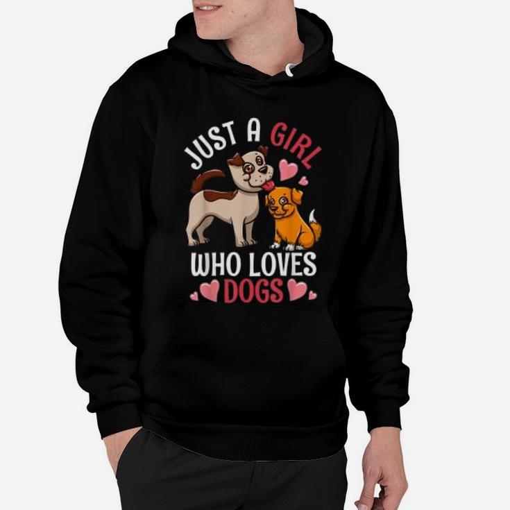 Just A Girl Who Loves Dogs Dog Paws Hoodie