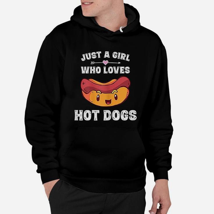 Just A Girl Who Loves Hot Dogs Funny Hot Dog Gift Hoodie