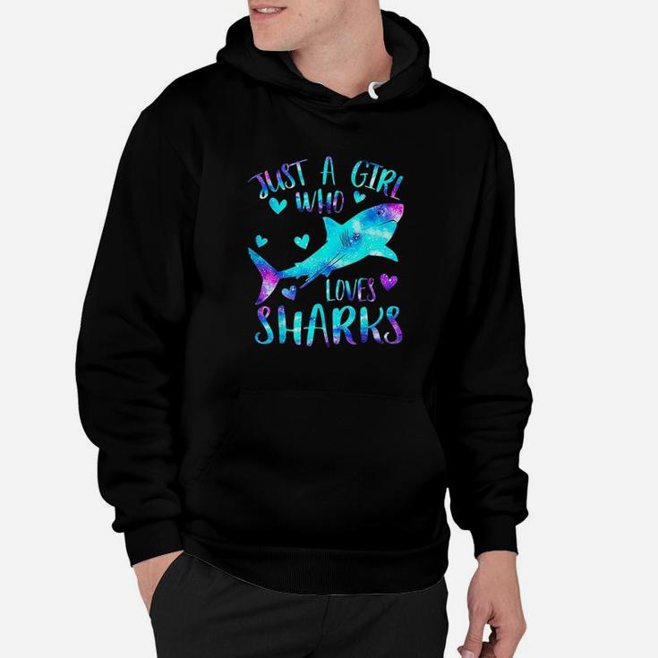 Just A Girl Who Loves Sharks Galaxy Shark Lover Girls Gifts Hoodie