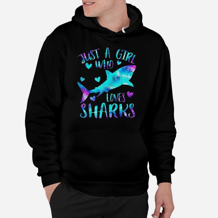 Just A Girl Who Loves Sharks Galaxy Shark Lover Girls Gifts Hoodie